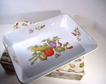 Thanksgiving Harvest Lasagna Casserole Vintage Rosenthal Netter Vegetable Collection Japan 1982