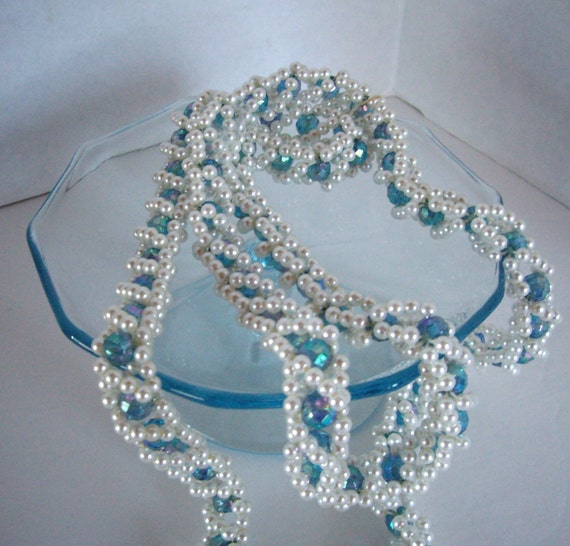 Vintage Beaded Rope Necklace 1980s - image 3