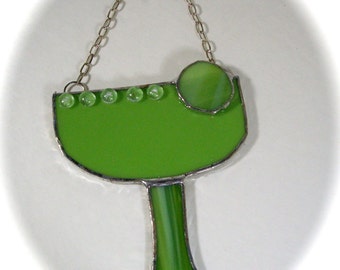 Margarita Bottle Jewelry Stained Glass Sun Catcher