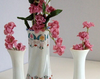 Vintage bone china Japan vase card holders wedding table 1950