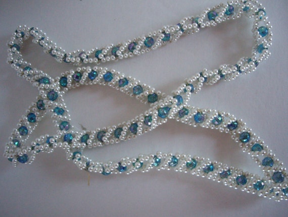 Vintage Beaded Rope Necklace 1980s - image 2