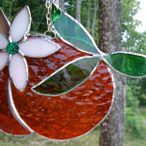 Orange fruit stained glass orange suncatcher Florida California oranges image 3