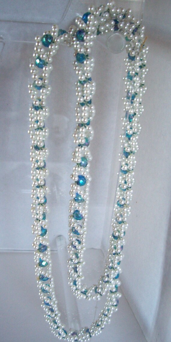 Vintage Beaded Rope Necklace 1980s - image 4