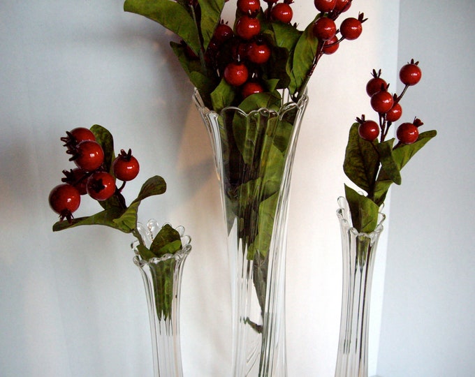 Vintage Heisey Art Deco Swung Swirl Glass Gladiola Vases 1940s Etsy