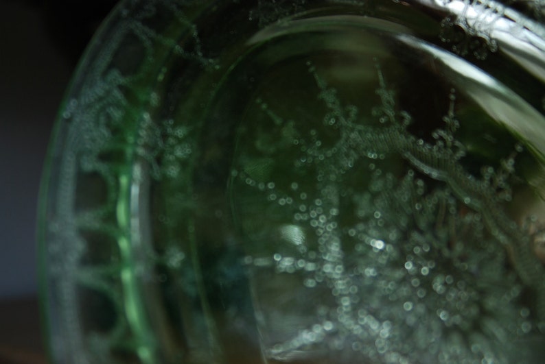 Vintage Anchor Hocking Cameo Green Sandwich Glass Plates Etsy