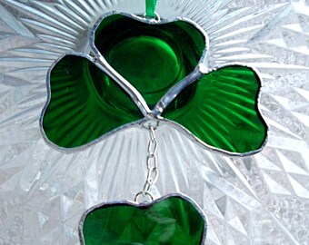 Shamrock Irish Stained Glass Suncatcher St. Patty's Day