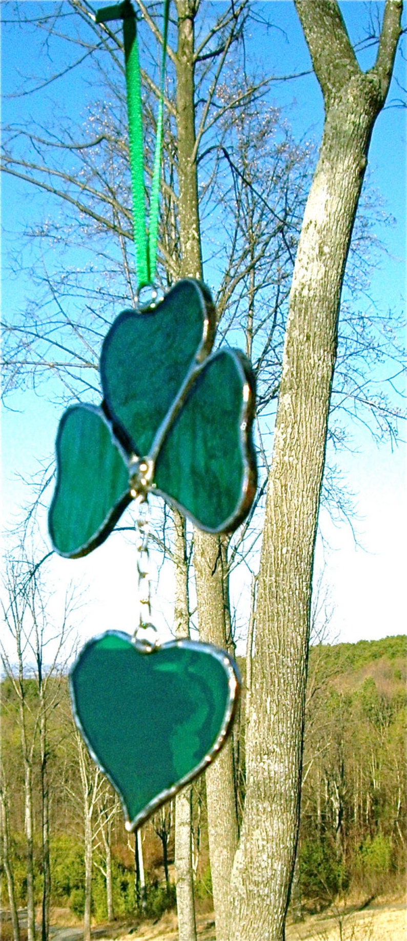 Shamrock Irish Stained Glass Suncatcher St. Patty's Day Etsy