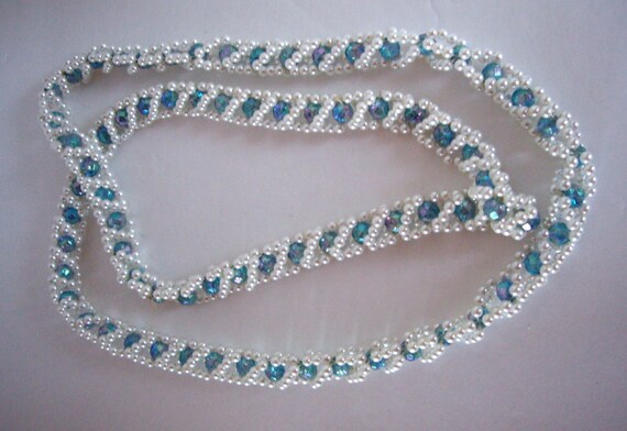 Vintage Beaded Rope Necklace 1980s - image 5