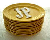 Dieters Plate Limited Portions Luncheon Restaurant Shocking Yellow Tuxton Dinnerware Fiesta look a like 1980s