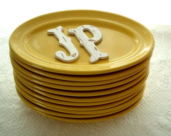 Dieters Plate/Limited Portions/Luncheon/Restaurant/Shocking Yellow/ Tuxton Dinnerware/Fiesta look a like 1980s