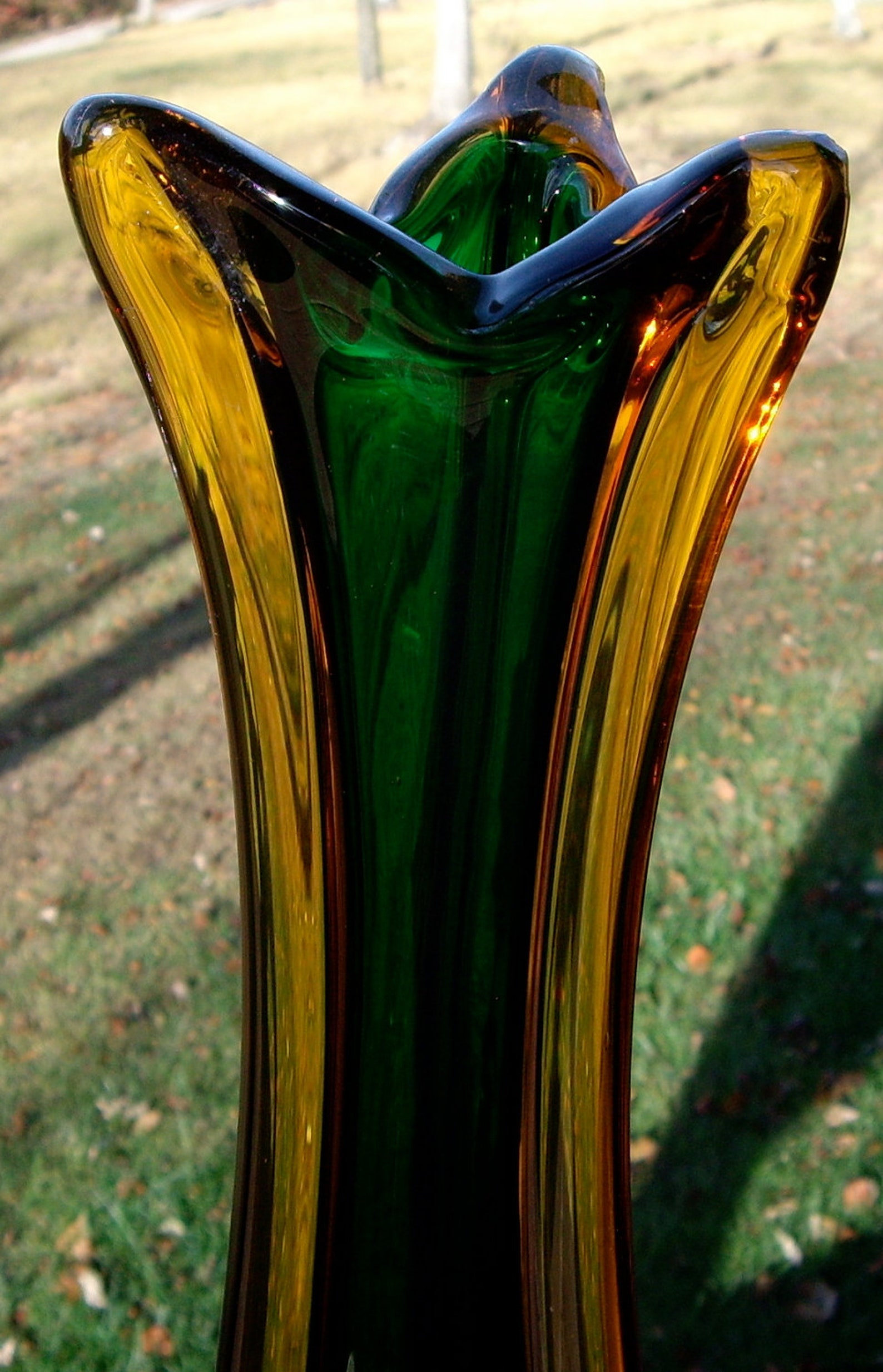 Vintage Murano Sommerso Art Glass Vase 1960s Etsy