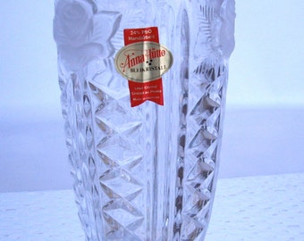 Vintage Anna Hutte 24 percent Lead Crystal Vase from Germany 1960s