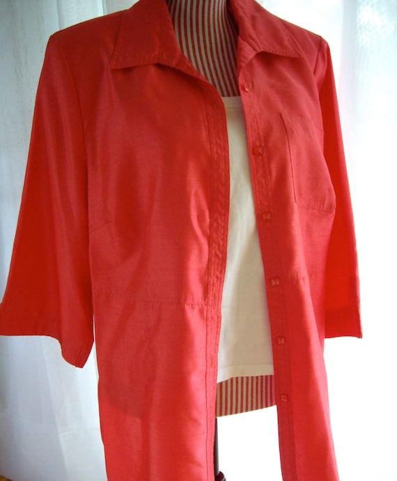 Vintage faux silk womens plus size shirt jacket 19