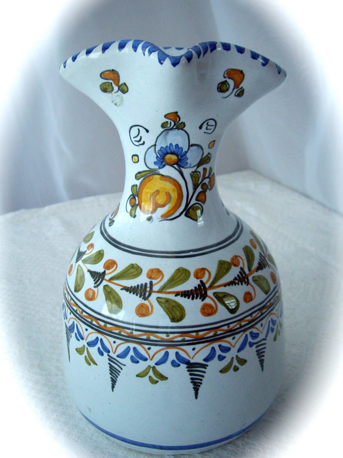 Vintage Italian Pottery Pitcher hand painted signed by artist Etsy