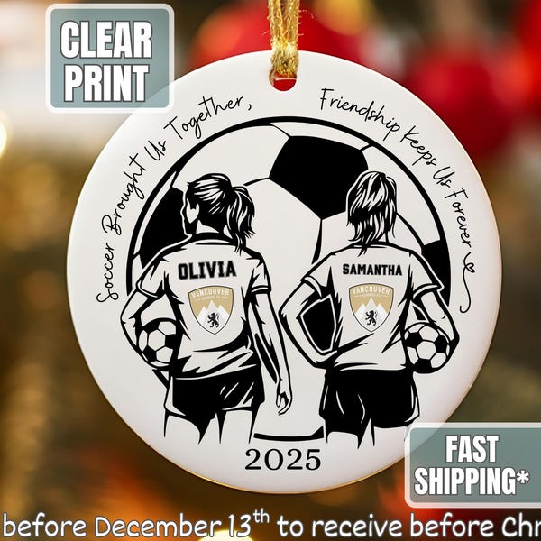 Personalized girls Soccer Player Design women football gift coach Woman teammate custom keepsake team teens gifts stocking stuffer exchange