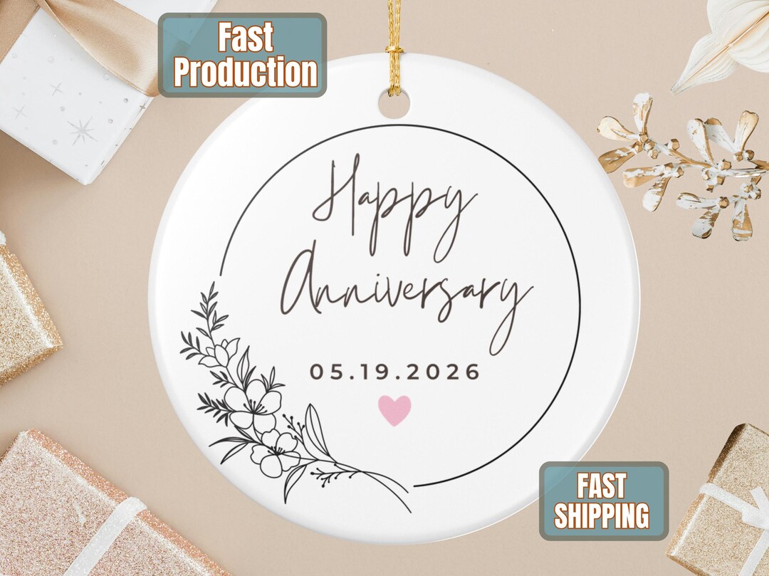 Engaged Tag Personalized Anniversary Ornament Wedding Married Gift Custom Couples ...