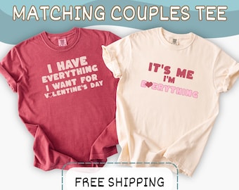 Matching Couples Valentines Day Shirts group His Hers tshirts funny boyfriend girlfriend rude sassy tee pajamas PJ gift for husband him bf