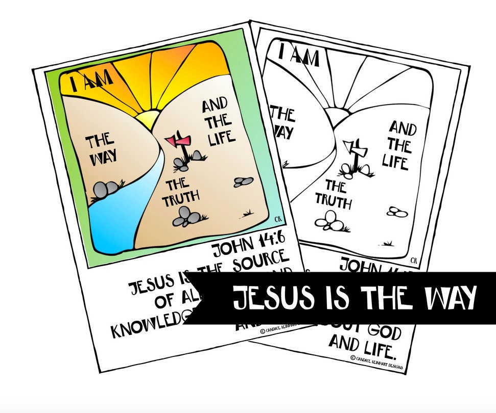 Coloring Book Bible Jesus Is The Way The Truth And The Life Etsy