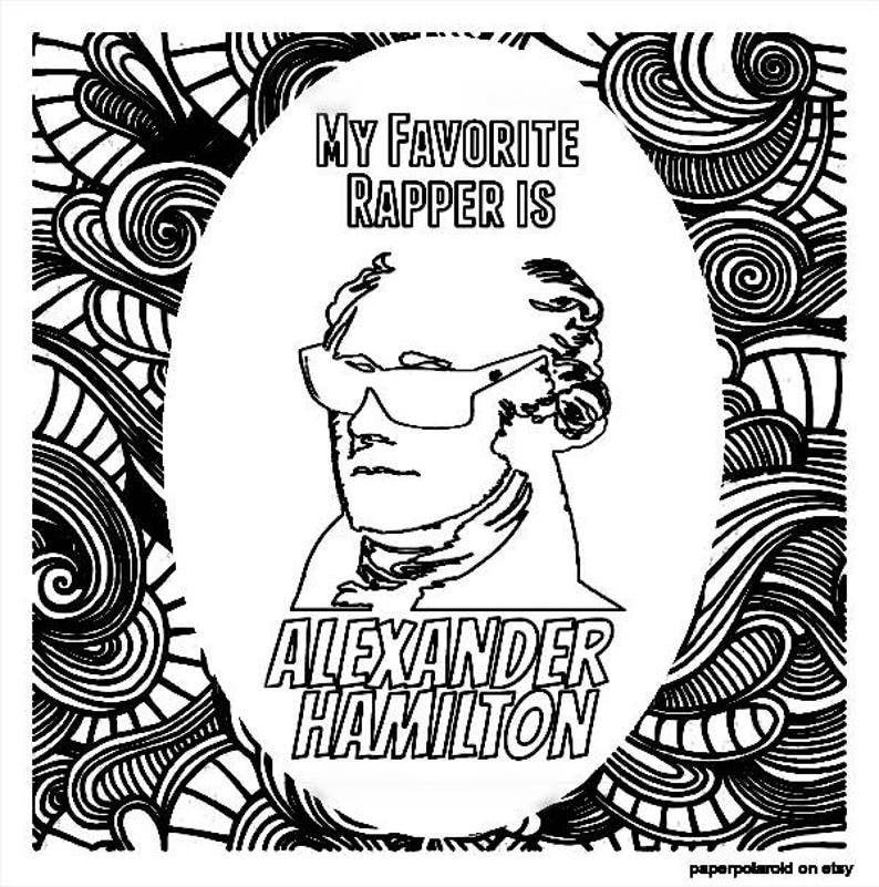 Hamilton Digitale Download Kleurplaat Musical Theater New Etsy