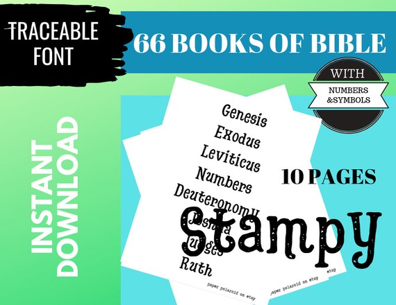 Books of the Bible. Journaling Templates, Bible book tabs Tracers, stamped font Bookmarks, INSTANT download. Scripture Digital Printable Il_570xn