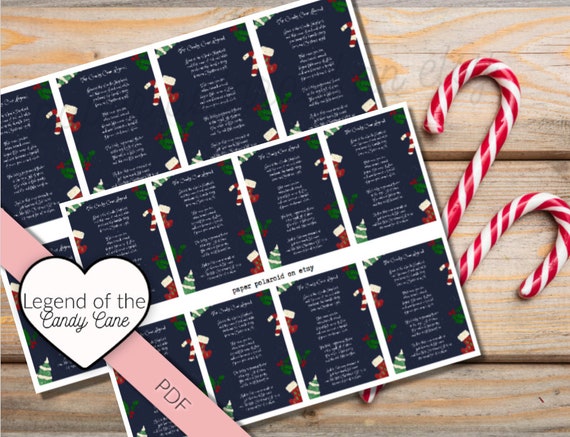 Legend of the Candy Cane digital Card, Printable Christian tags, Jesus is the Reason for the Season Printable, Witnessing at Christmas Il_570xn
