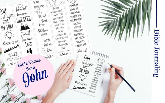 Bible Journaling Templates, John. Tracers, Color Your Own Bookmarks, INSTANT download pdf and jpg Scripture Digital Printable Il_570xn