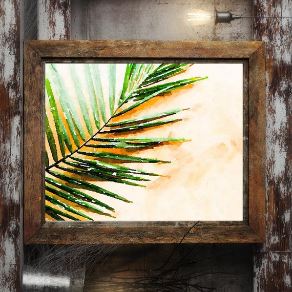 Palm sunday fern branches watercolor in spring print PNG 8X10, Easter Sunday colorful , art Jesus, watercolor Illustration, he is risen Il_570xn
