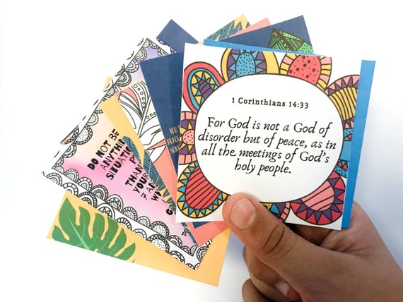 Scripture cards about PEACE set of 8 Printable Digital Download PDF 3X3 Cards, Coloring Bible Templates, Bookmark, instant download, Il_570xn
