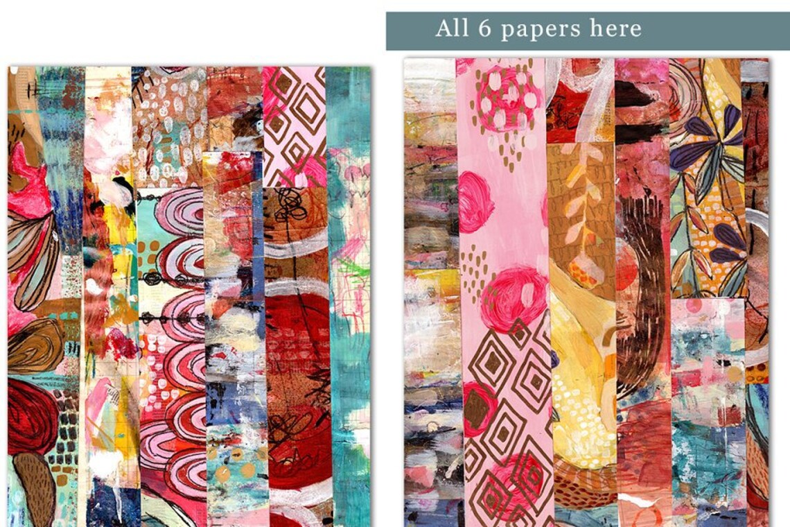 Mixed Media Collage Papers Gypsy Decoupage Boho Chic Etsy