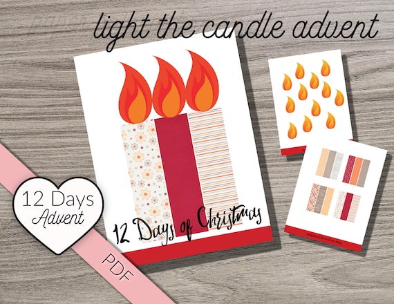 Advent candles, Christmas activity 12 days of Christmas Activity Printable, countdown to Christmas, unique advent printable calendar, easy Il_570xn
