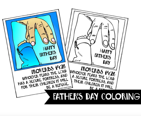 Father S Day Coloring Page Bible Verse Printable Digital Etsy