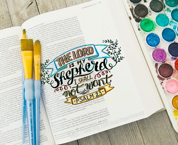 Bible Journal printables. The Lord is my shepherd Quotes Margin Strips, Coloring Bible Templates, Bookmark download. psalm 23. Journaling Il_570xn