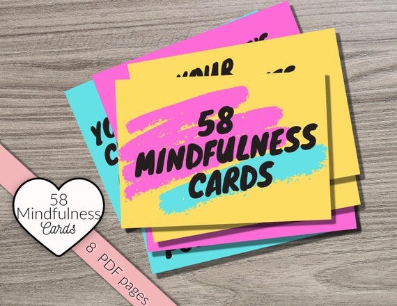 Mindfulness cards 58 Affirmation cards printables. Self Help Cards DBT BPD PTSD anxiety depression. Spriritual zen, mindful living cards Il_570xn