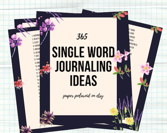 365 Journaling prompts, single word journaling ideas to write about, daily topics. Themes,inspiration, bucket list. Wordfetti, word confetti Il_570xn