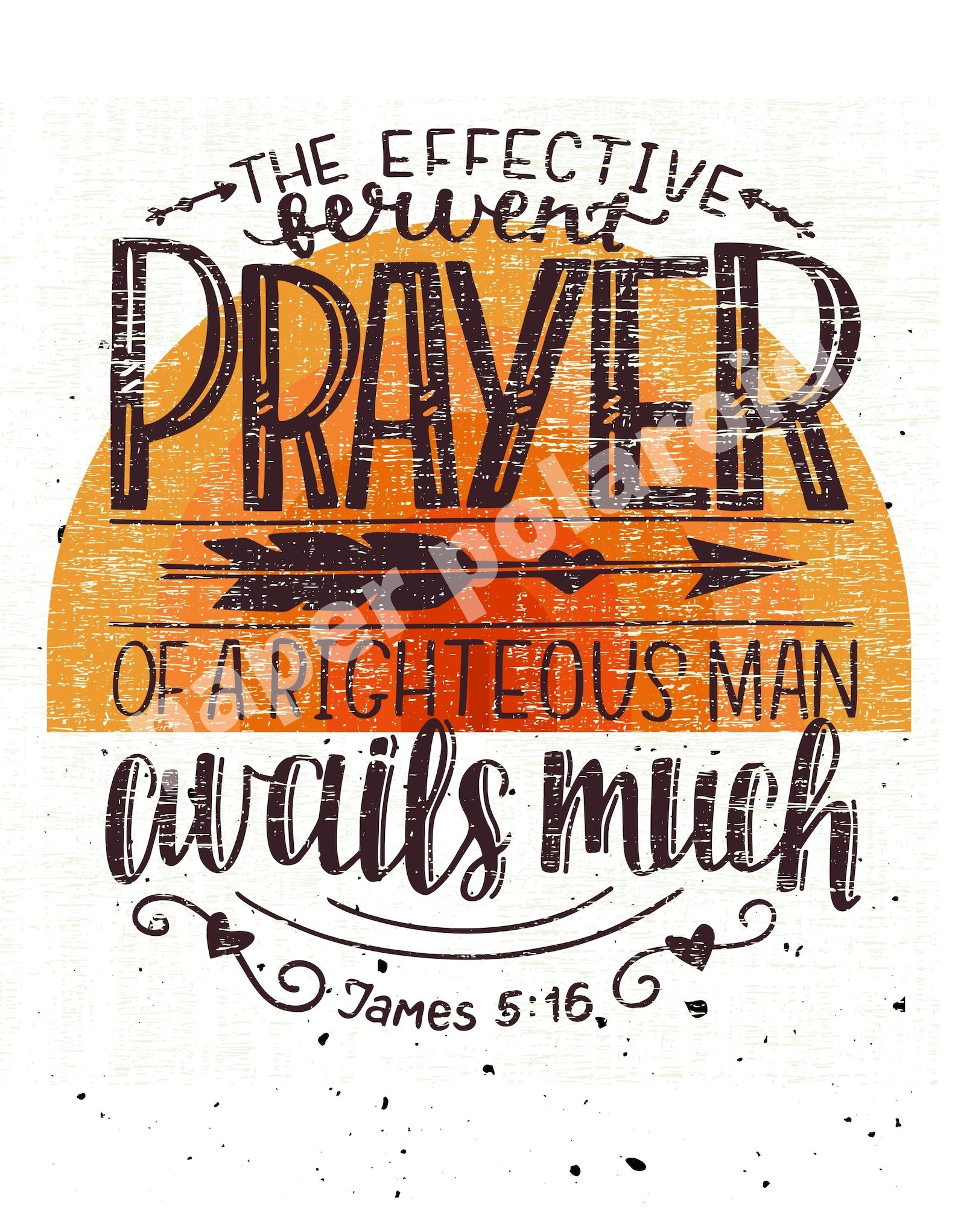 Effective fervent prayer avails much James 5:16 bible verse | Etsy