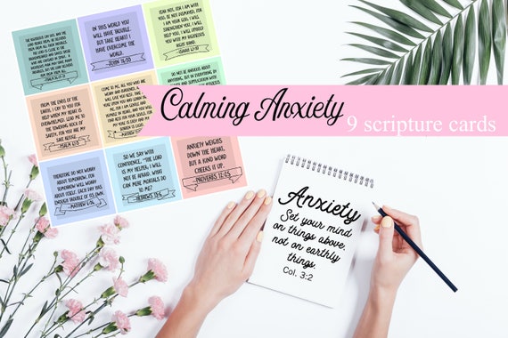 Anxiety Bible verses. Scripture memory cards. Calm my worry. Scripture verses. INSTANT download. Scripture Digital Printable. self help Il_570xn