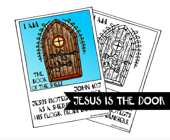 Coloring bible verse the door, Printable Digital Download Hand-drawn, Scripture 5x7 Cards, Coloring Templates, Bookmark, Jesus knocking Il_570xn