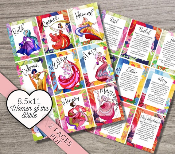 Women of the Bible,Bundle Bible page kit. Bible Journaling Printable character study, Bookmark, Tracers, clip art, digital download, girls Il_570xn
