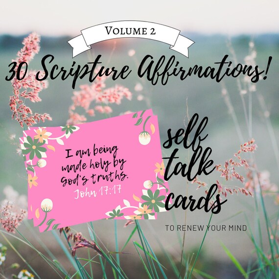 Self Talk Cards 30 More Affirmation Cards Printables Bible Etsy