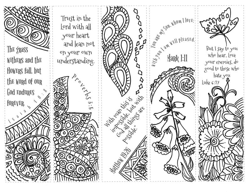 Bible Journaling Printable Margin Strips Coloring Bible Etsy