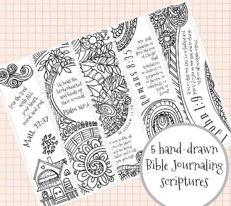 Bible Journaling Printable Margin Strips Coloring Bible | Etsy