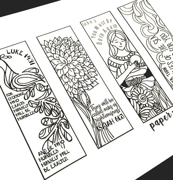 Bible Journaling Printable Margin Strips, Coloring Bible Templates, Bookmark,Tracers, clip art, download, Scripture Digital Printable Il_570xn