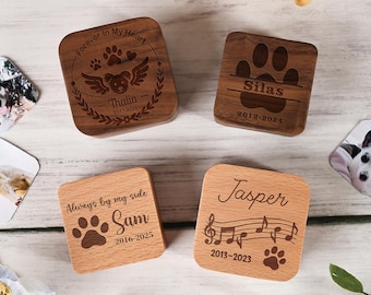 Caixa memorial personalizada feita à mão para animais de estimação, lembrança personalizada para cães e gatos, memorial de pele de animal de estimação, presente de condolências pela perda de um animal de estimação, lembrança personalizada