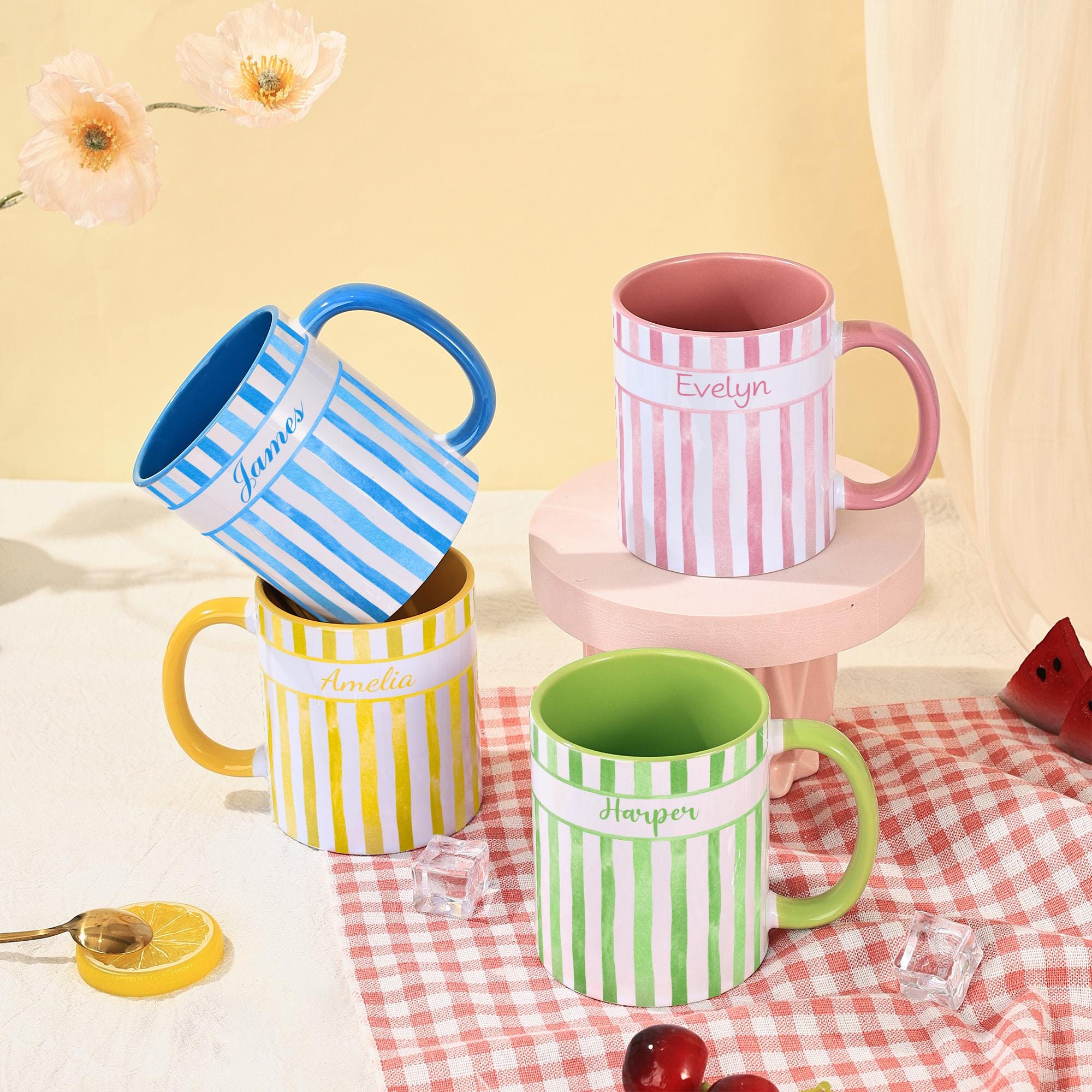 Blue striped mug - Etsy 日本