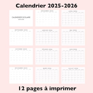 2025 Printable Calendar FRENCH 2025 Monthly Calendar PDF A5 and A4 Format, 2025 Calendar Sept to June Printable Monthly Calendar
