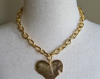 Vergulde messing harthangerketting - handgemaakt in de VS