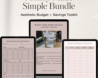Budget Planner Bundle: Savings, Expense & Debt Trackers (PDF Download)
