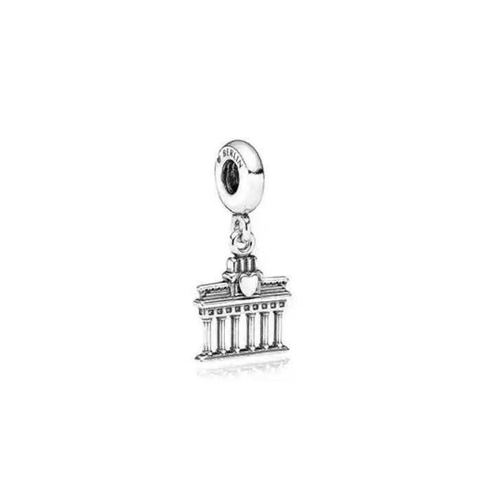 925 Sterling Silver Berlin Brandenburg Gate Charm Bead For European Bracelets & Necklaces
