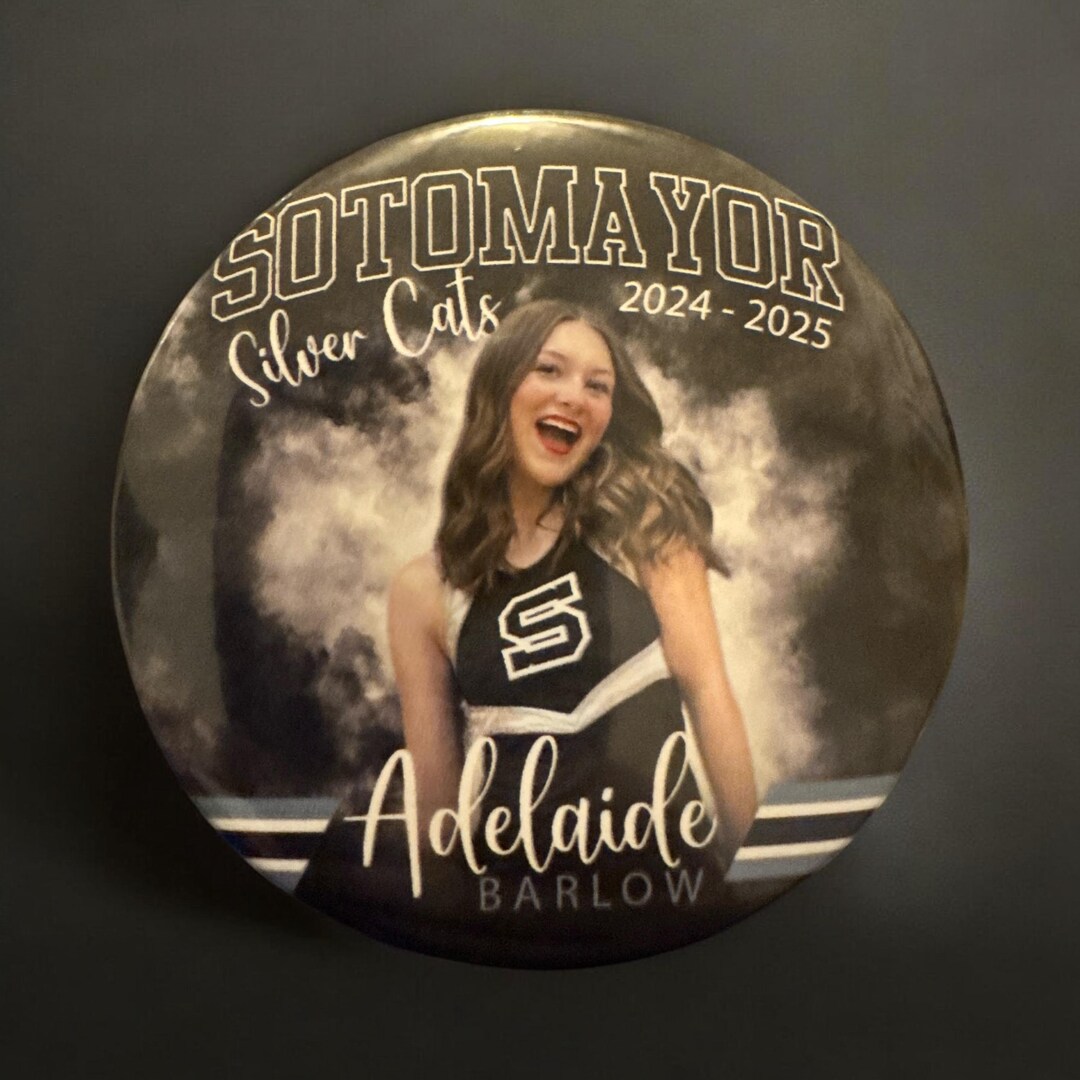 Personalized Cheer Button | Custom 3” Cheerleading Button With Photo ...