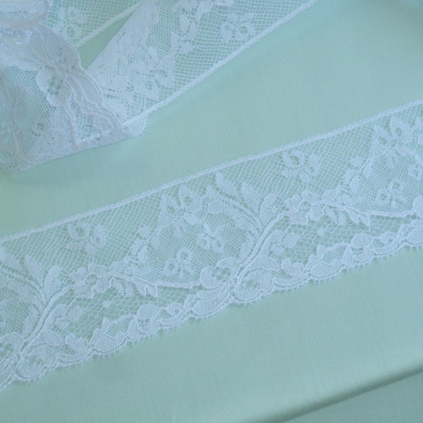 2 1/4" White Val French Lace Edging For Heirloom Sewing  (2/15036)